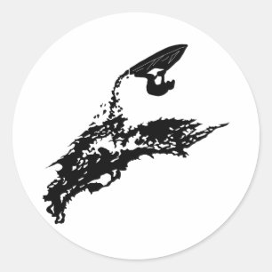 Jet ski big jump classic round sticker