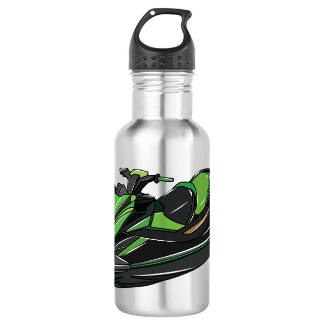 Jet ski cartoon illustration 532 ml water bottle (Front)