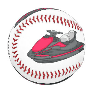 Jet ski cartoon illustration baseball