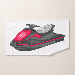 Jet ski cartoon illustration bath towel set