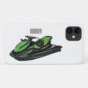 Jet ski cartoon illustration iPhone 11 case