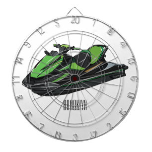 Jet ski cartoon illustration dartboard