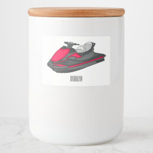 Jet ski cartoon illustration food label