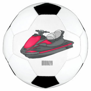 Jet ski cartoon illustration football