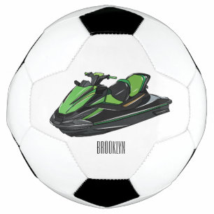 Jet ski cartoon illustration football