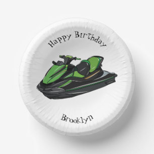 Jet ski cartoon illustration paper plate