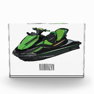 Jet ski cartoon illustration photo block