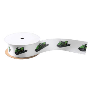 Jet ski cartoon illustration satin ribbon