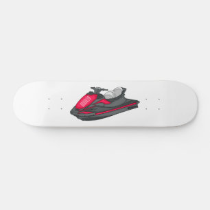 Jet ski cartoon illustration skateboard