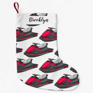 Jet ski cartoon illustration  small christmas stocking