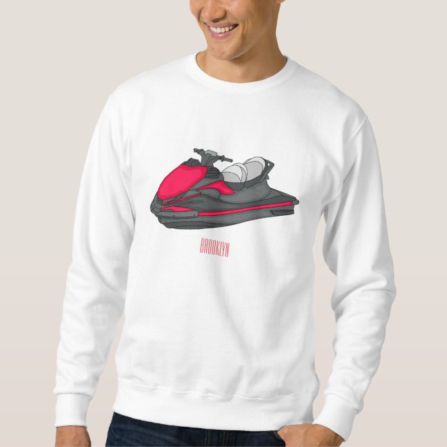 Jet ski cartoon illustration  sweatshirt (Front)