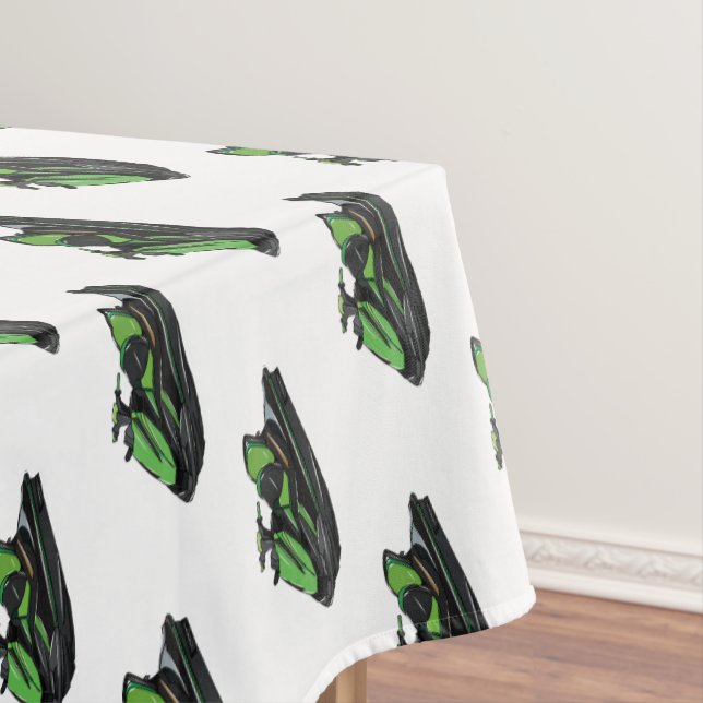 Jet ski cartoon illustration tablecloth (In Situ)