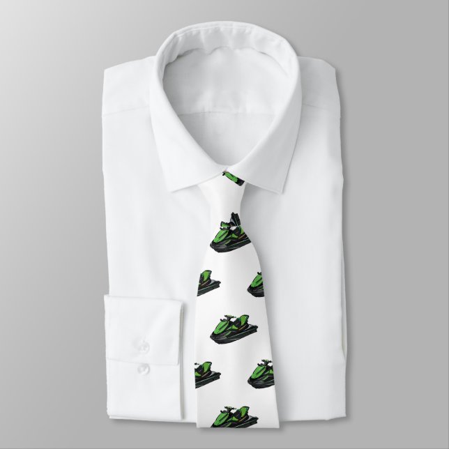 Jet ski cartoon illustration tie (Tied)