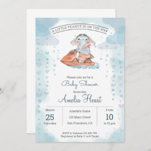 Jet ski elephant   Baby Shower Invitation