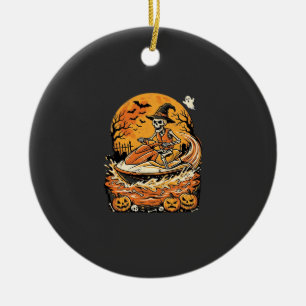 Jet Ski Halloween Skeleton Witch Pumpkin Design_1 Ceramic Tree Decoration