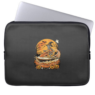 Jet Ski Halloween Skeleton Witch Pumpkin Design_1 Laptop Sleeve