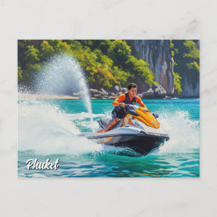 Jet Ski in Phuket Patong Beach Thailand Travel Postcard