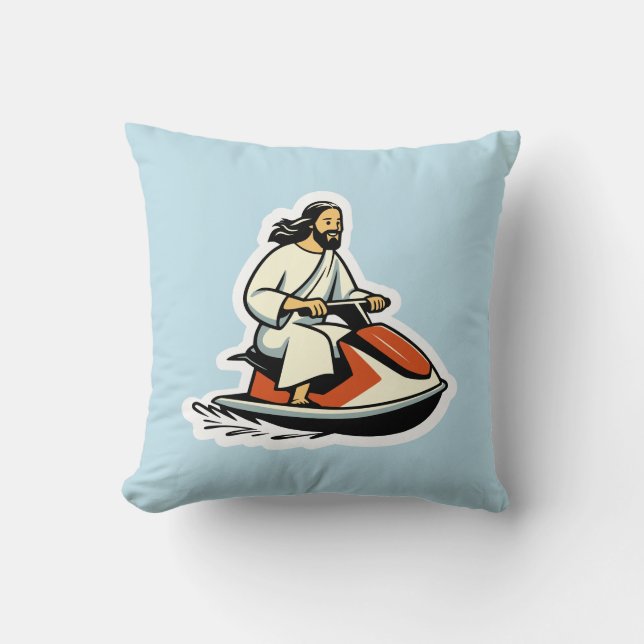 Jet-Ski Jesus Cushion (Front)
