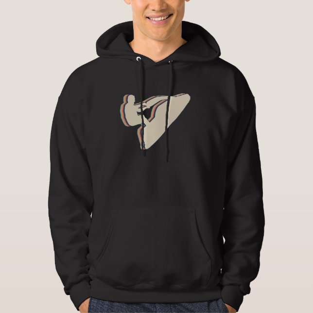Jet Ski Jet Skiing Retro Line Art Hoodie (Front)