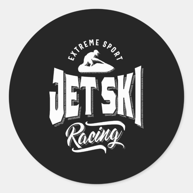 Jet Ski Rider Watersport Watercraft T-Shirt Classic Round Sticker (Front)