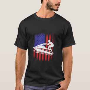 Jet Ski USA Jet Skiing America Flag Jet Ski Lovers T-Shirt