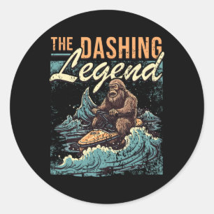 Jet Skiing Bigfoot Watercraft Rider I Sasquatch Je Classic Round Sticker