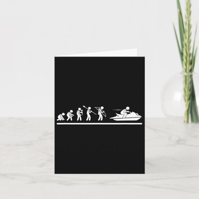 Jet Skiing Evolution Men Women Funny Jet Ski  Card (Front)