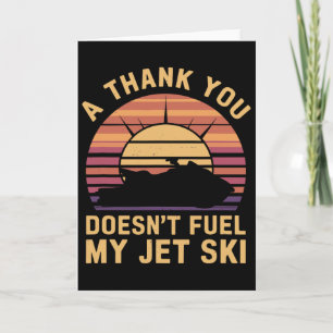 Jet Skiing Fuel Joke, Funny Retro Water Sport Pwc Card