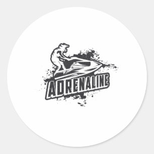 Jet Skiing Jet Ski Adrenaline Water Sports Jetski Classic Round Sticker