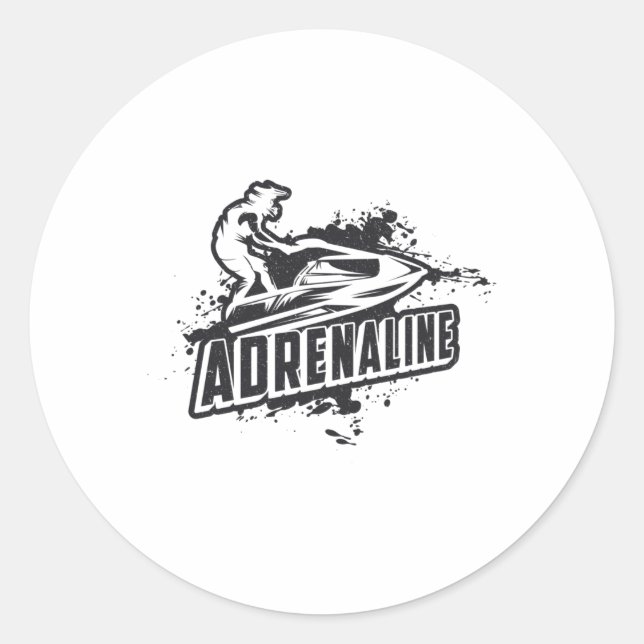 Jet Skiing Jet Ski Adrenaline Water Sports Jetski Classic Round Sticker (Front)