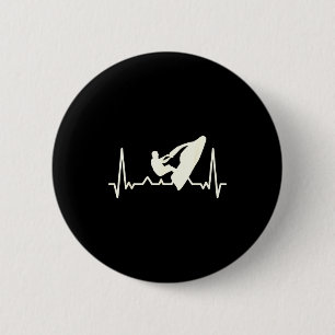 Jet skiing lover i heartbeat jet skiing 6 cm round badge