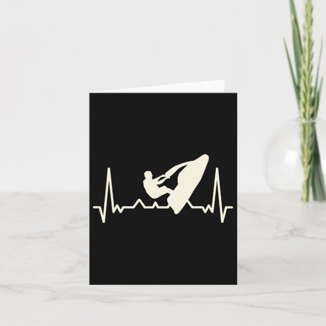 Jet Skiing Lover I Heartbeat Jet Skiing  Card (Front)