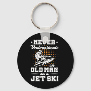 Jet Skiing Never Underestimate An Old Man On A Jet Key Ring