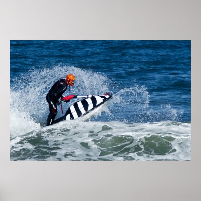 jet skiing poster, water sport poster (Front)