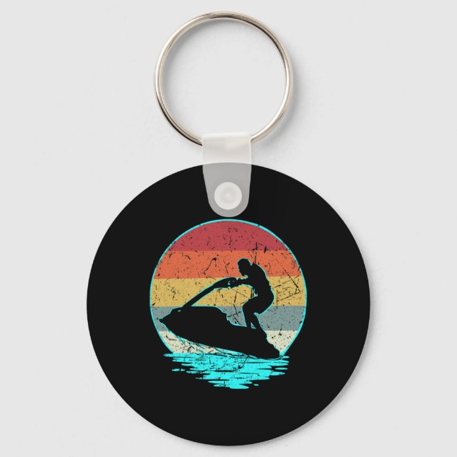 Jet Skiing Shirt - Vintage Retro Style  Key Ring (Front)