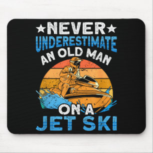 Jet skiing underestimate an old man on a jet ski mouse mat