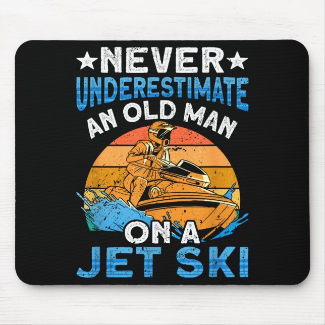 Jet skiing underestimate an old man on a jet ski  mouse mat (Front)
