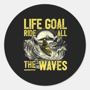 Jet skiing watercraft rider i life goal jet skiing classic round sticker
