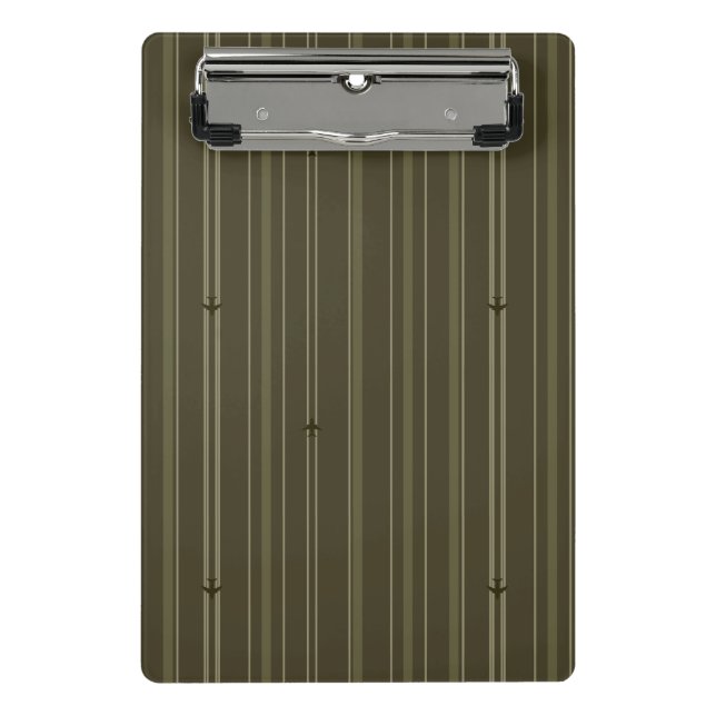 Jet Stream Stripes in Olive Green Mini Clipboard (Front)