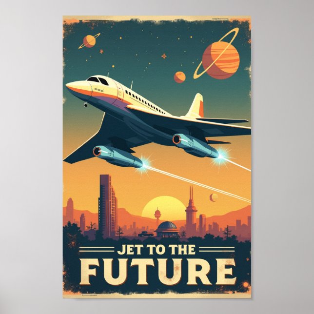  Jet to the Future – Retro Space-Age Travel Poster (Front)