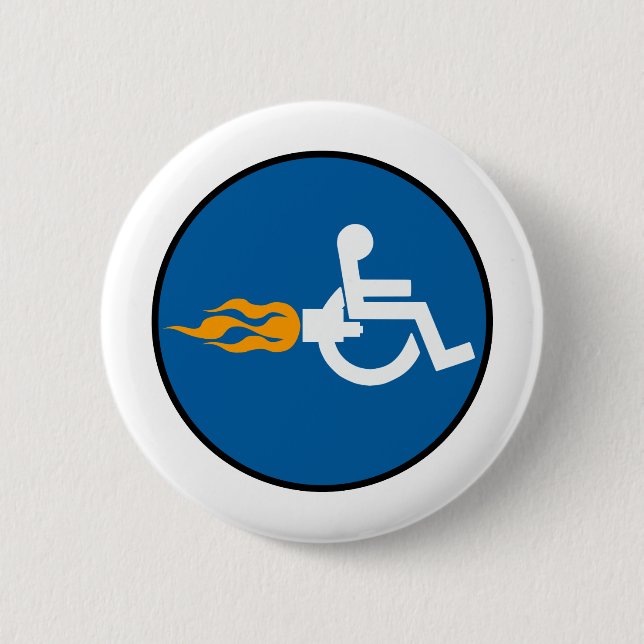 Jet Wheelchair 6 Cm Round Badge (Front)