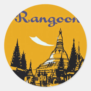 Jet Your Way to Rangoon Classic Round Sticker