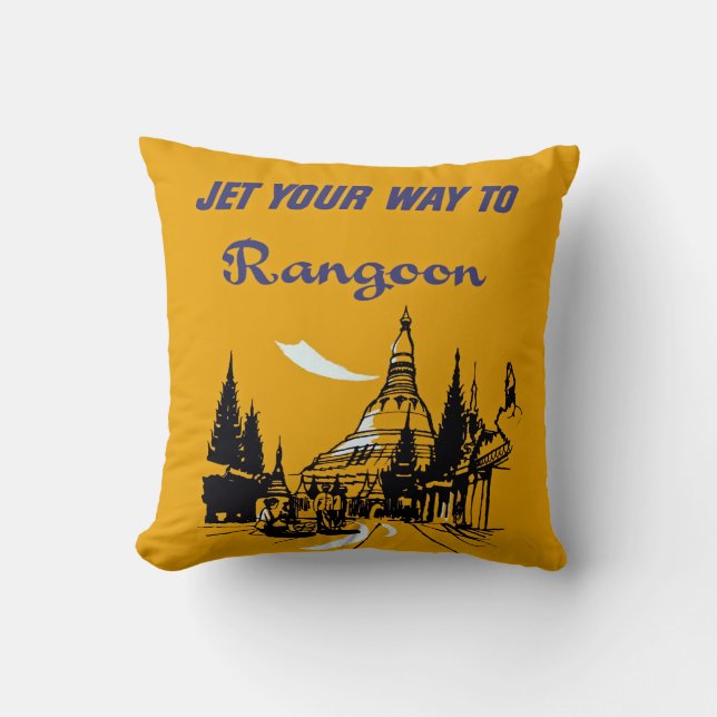Jet Your Way to Rangoon Cushion (Front)