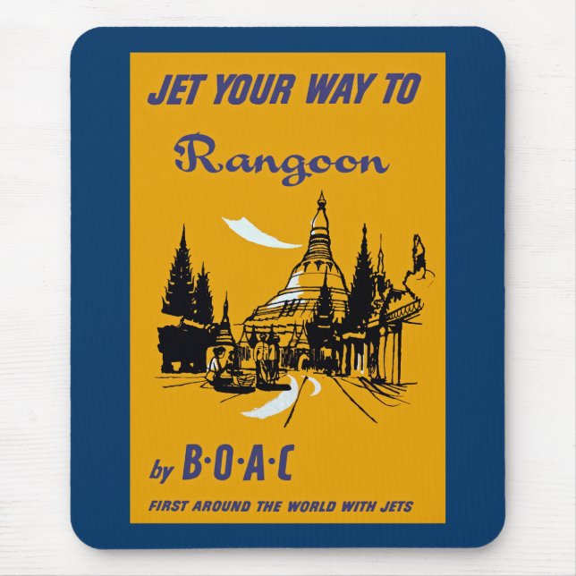 Jet Your Way to Rangoon Mouse Mat (Front)