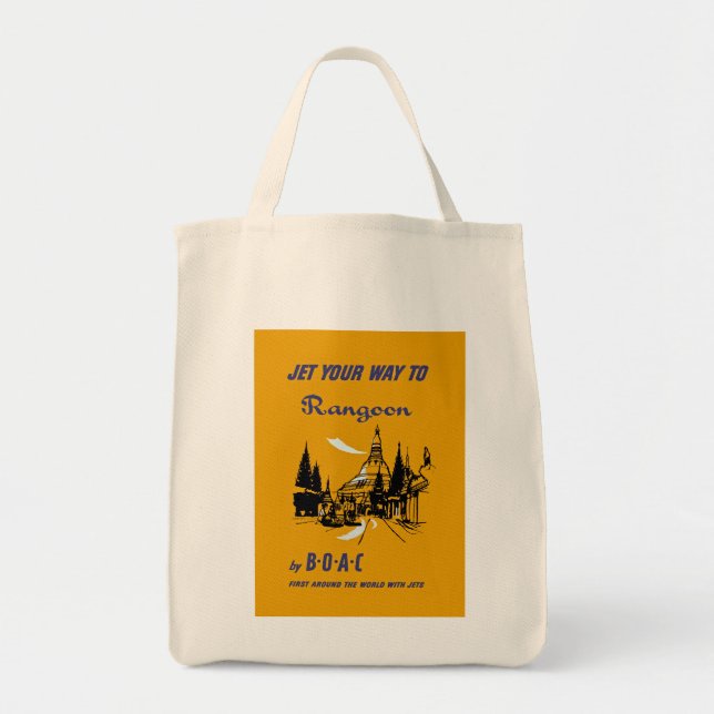 Jet Your Way to Rangoon Tote Bag (Front)