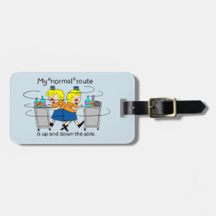 Jetlagged Comic Bev on Beverage Cart Luggage Tag