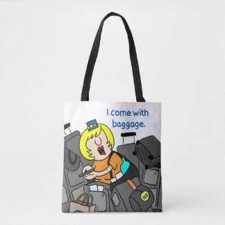 Jetlagged Comic | I Come with Baggage Tote Bag