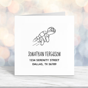 Jetpack Turtle Address Self-inking Stamp