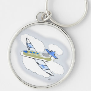 Jetplane in the Sky Key Ring