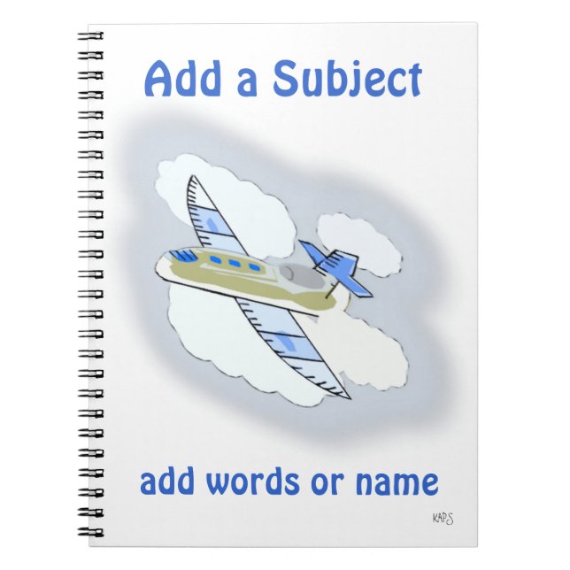 Jetplane Subject Notebook (Front)